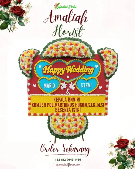 Papan Bunga Pernikahan Bruyadori